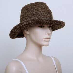 Women's Wool Blend Bowler Hat with Faux Leather Band